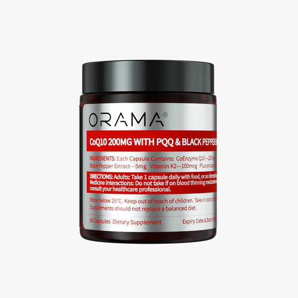 ORAMA CoQ10 200MG WITH PQQ BLACK PEPPER EXTRACT 60 Capsules