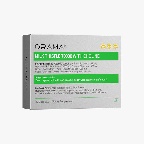 ORAMA MILK THISTLE 70000 WITH CHOLINE 30 Capsules
